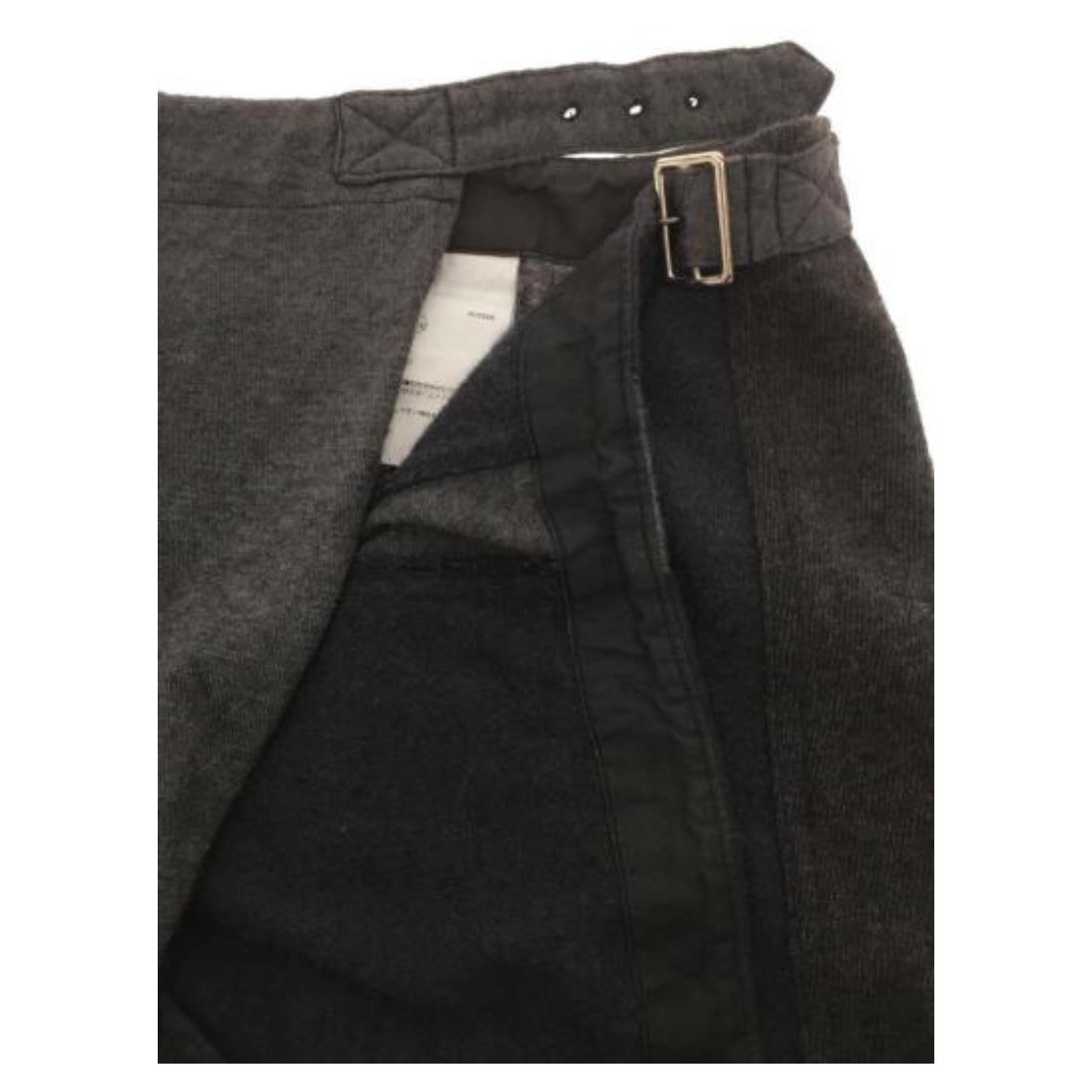 Comme Des Garcons Grey Buckle Patch Maxi Skirt