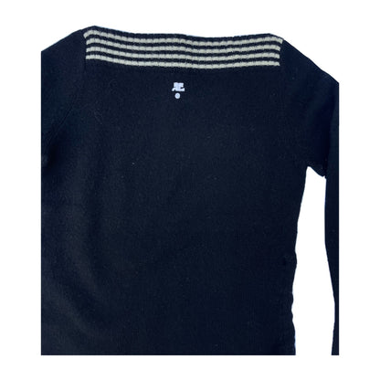 Courreges Wool Boat Neck LS Tie Top