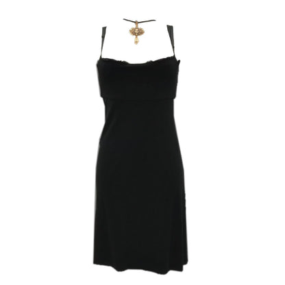 Dolce Gabbana Lace Trim Slip Dress W Cameo Pendant
