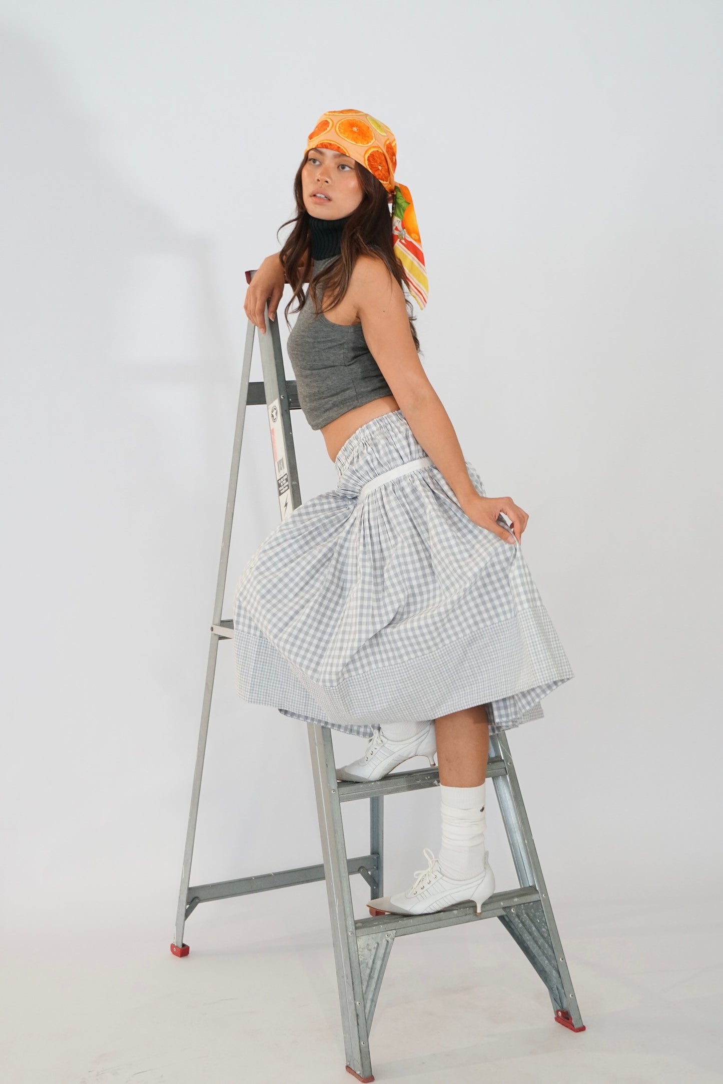 Tricot Comme des garçons checkered drop waist skirt