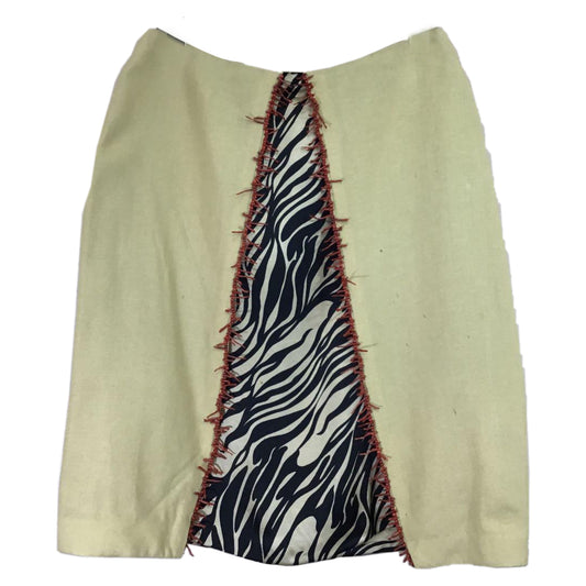 Versace Jeans Couture Zebra Print Beaded Split Opening Mini Skirt