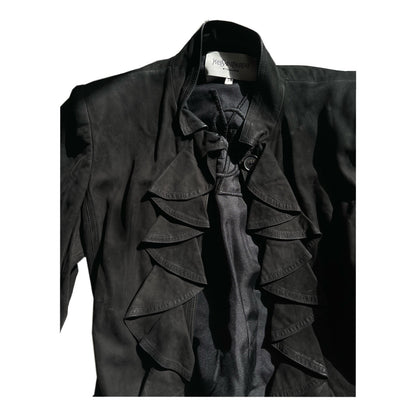 Yves Saint Laurent Suede Leather Ruffle Jacket