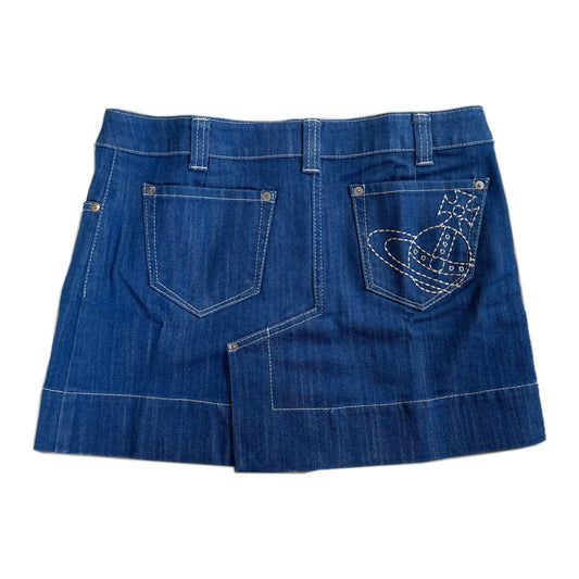 Vivienne Westwood Denim Orbit Stitch Logo Mini Skirt