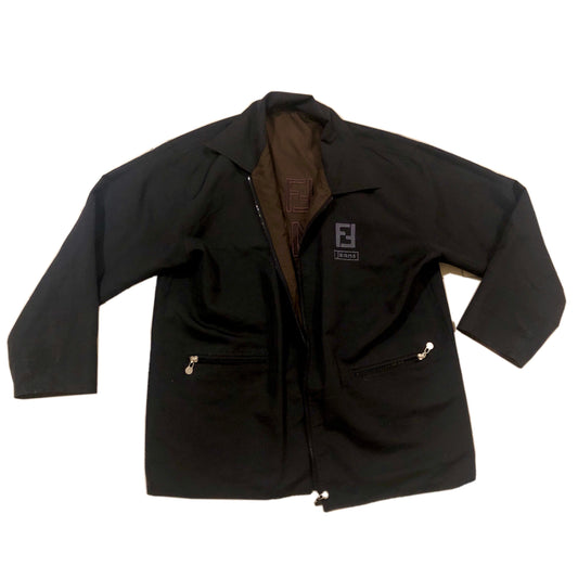 Fendi Brown/Black Reversible FF Logo Parka