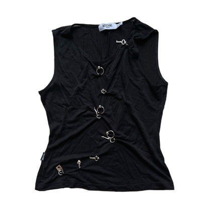 Moschino Black Piercing Tank Top