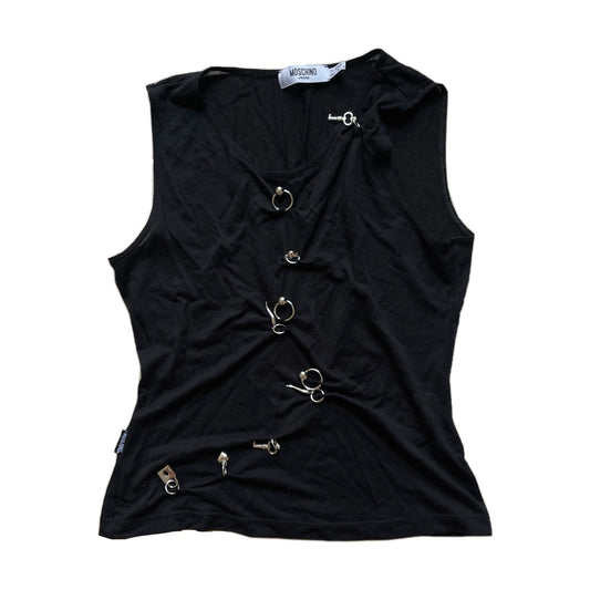Moschino Black Piercing Tank Top