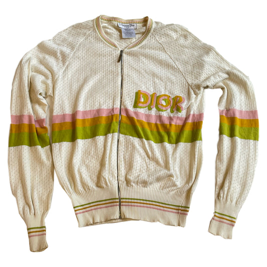 Christian Dior Perforated College Comic Logo Jacket