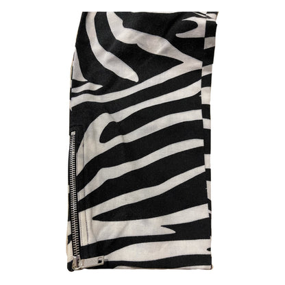 Celine Zebra Print Zipper BuckleTapered Pants