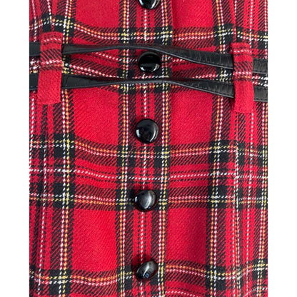 Betsey Johnson Tartan Double Belted Strapless Mini Dress
