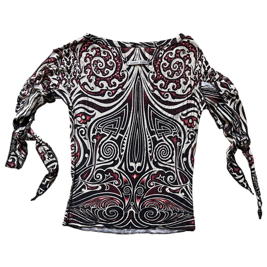 Jean Paul Gaultier SS96 Print Tie Up LS Top