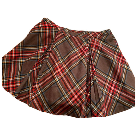 Burberry Blue Label Plaid Pleated Mini Buckle Skirt