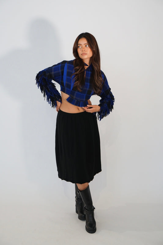 Tricot Comme des garçons knitted wool pleated skirt