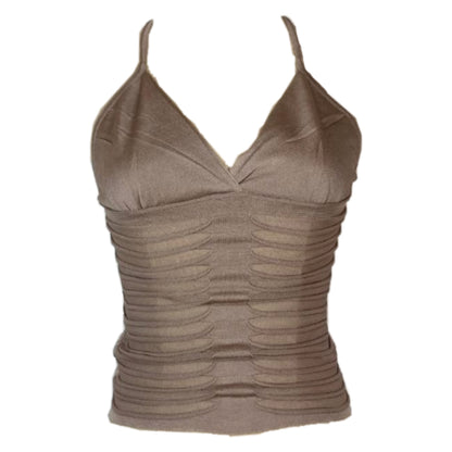 Yves Saint Laurent Silk Halterneck Knit Tank Top