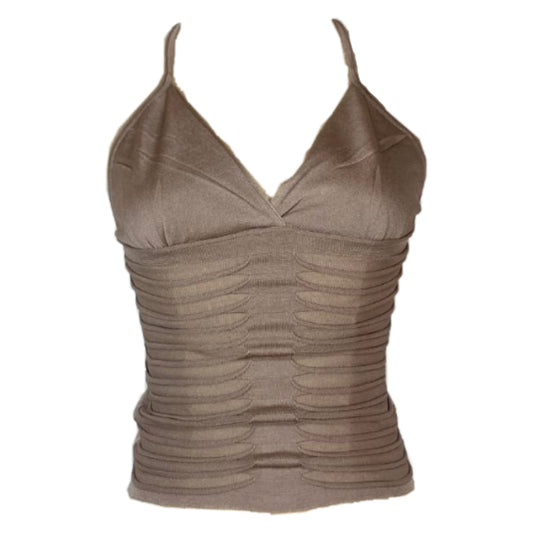 Yves Saint Laurent Silk Halterneck Knit Tank Top