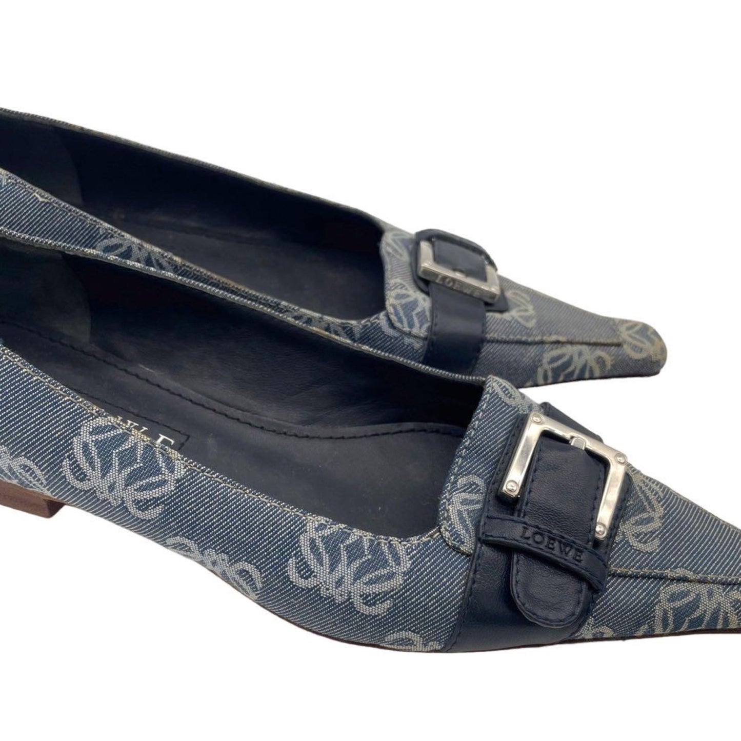 Loewe Buckle Monogram Square Toe Flats