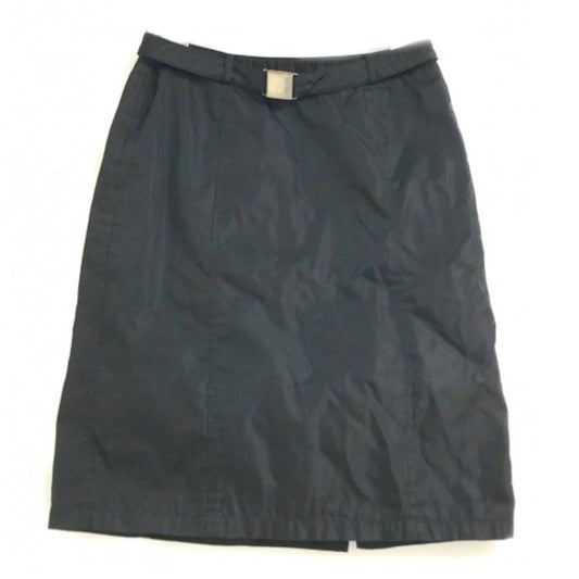 Prada Logo Buckle Belt Nylon A Line Skirt