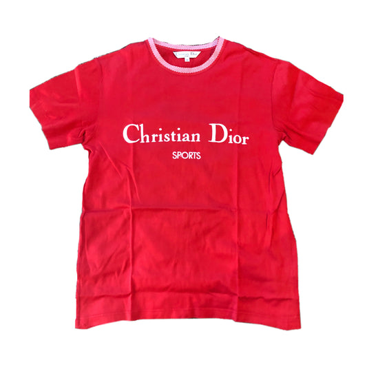 Christian Dior Sports Red Oversized Logo Tee