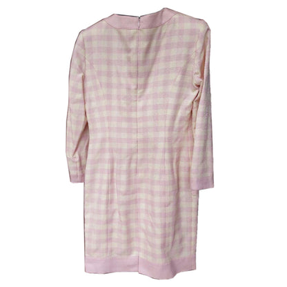 Courreges Checkered LS Bow Midi Dress