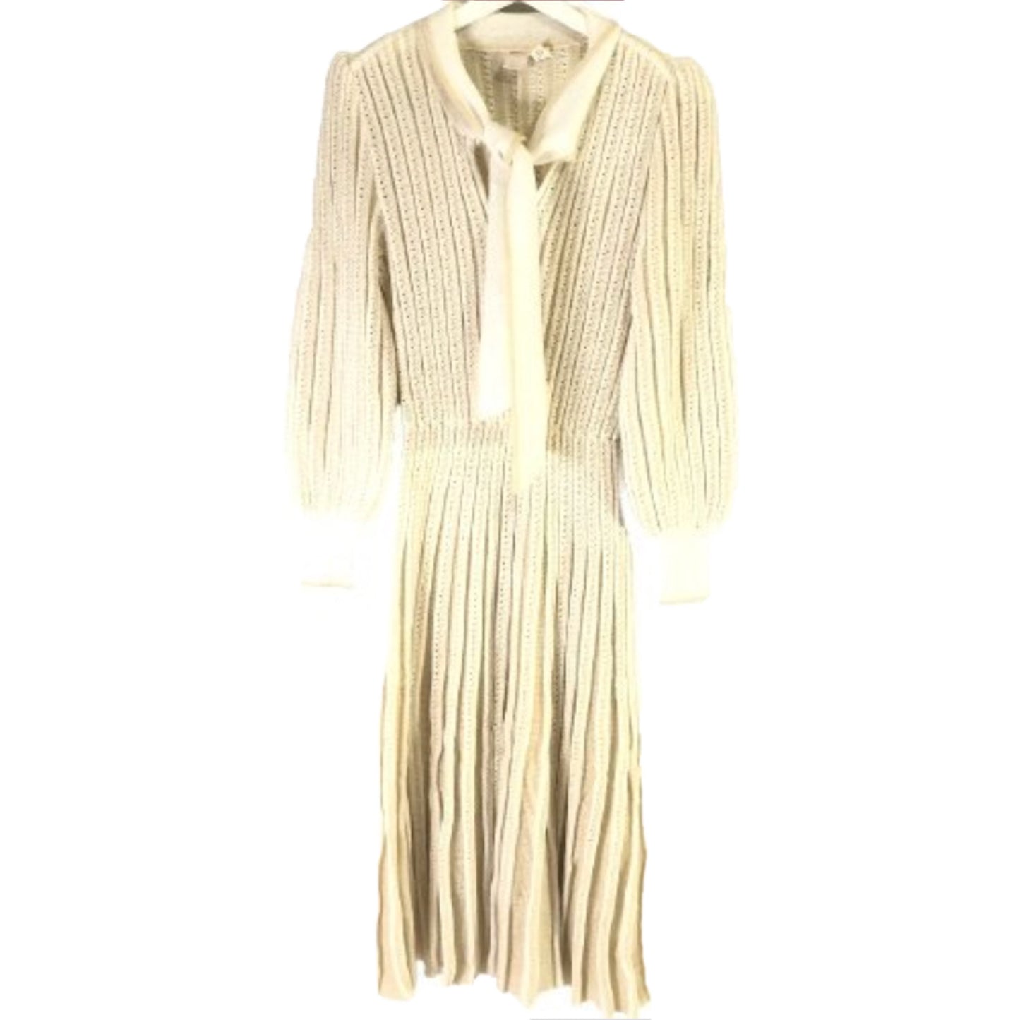 Nina Ricci Knit Wool Blend LS Keyhole Dress
