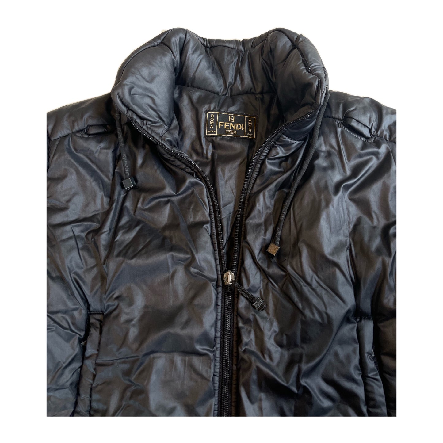 Fendi Jeans Nylon Puffer Zipper Pocket Jackets