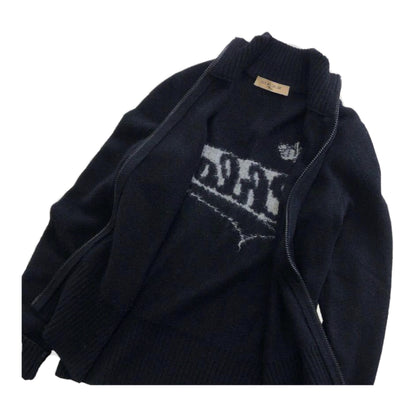See By Chloe Logo Knit Mock Neck Zipper Sweater
