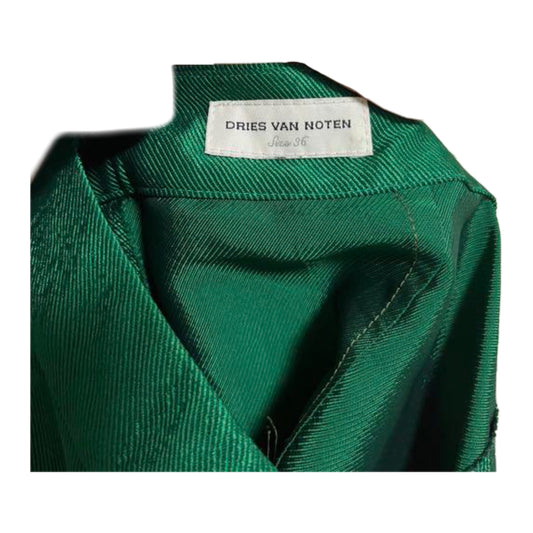 Dries Van Noten Green Silk Short