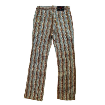 Jean Paul Gaultier Cryptic Writing Stripe Straight Leg Jeans
