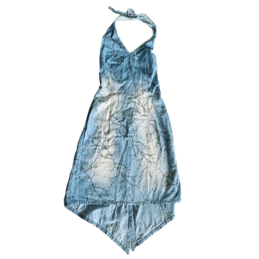 Versace Jeans Couture Denim Gem Branch Halterneck Midi Dress