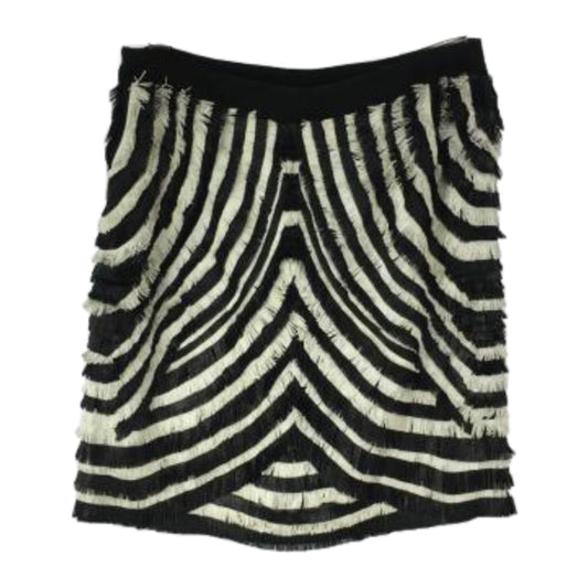 Gucci Zebra Leather Fringe Mini Skirt