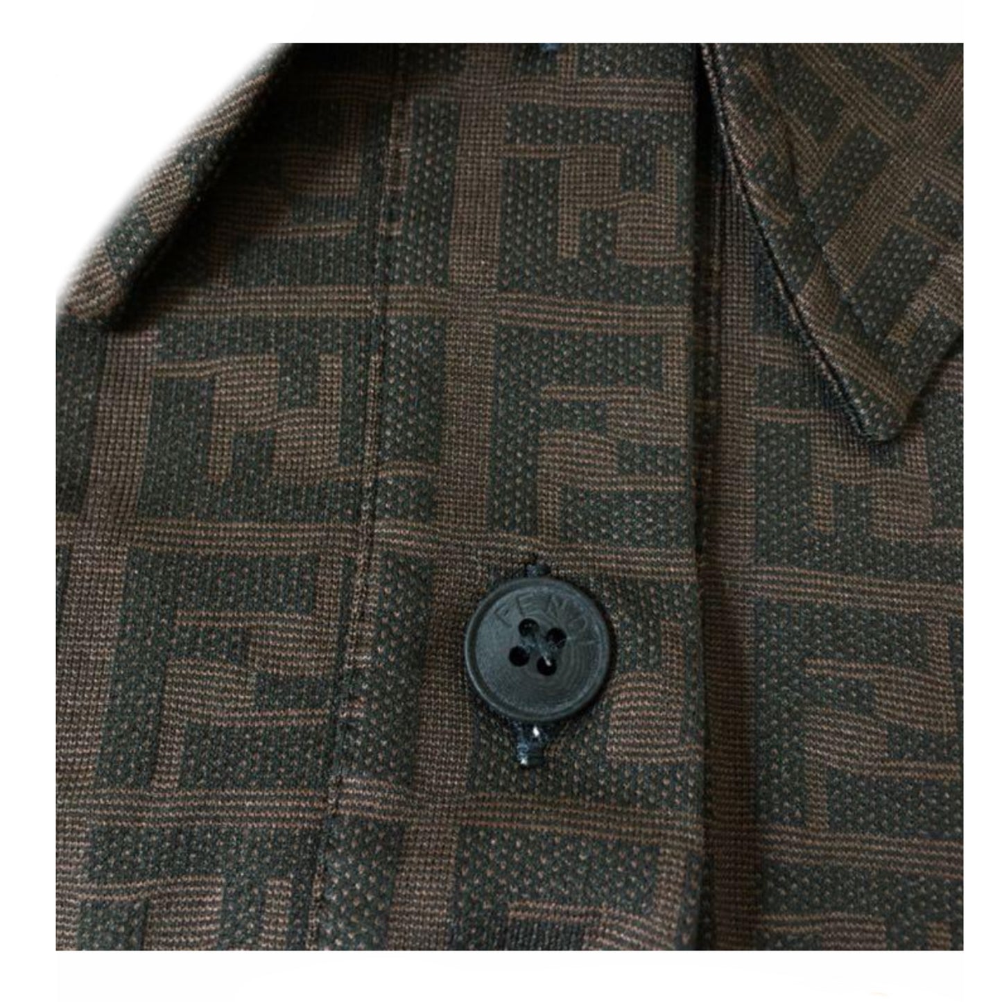 Fendi Brown/Black Zucca Print Polo