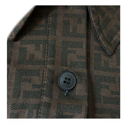 Fendi Brown/Black Zucca Print Polo