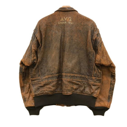 Avirex Leather G-1 Aviator Cracked Leather Jacket