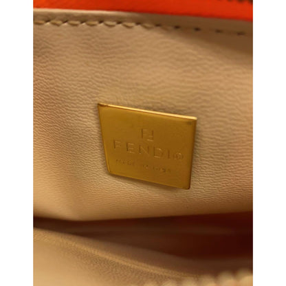 Fendi Enamel Zucca Print Logo Handbag