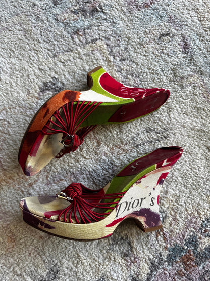 Christian Dior John Galliano Era Charm Wedge Heels
