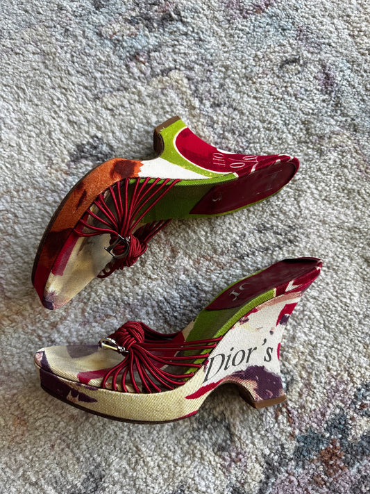 Christian Dior John Galliano Era Charm Wedge Heels