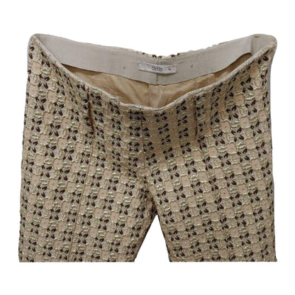 Prada Metallic Tweed Tile Print Trousers