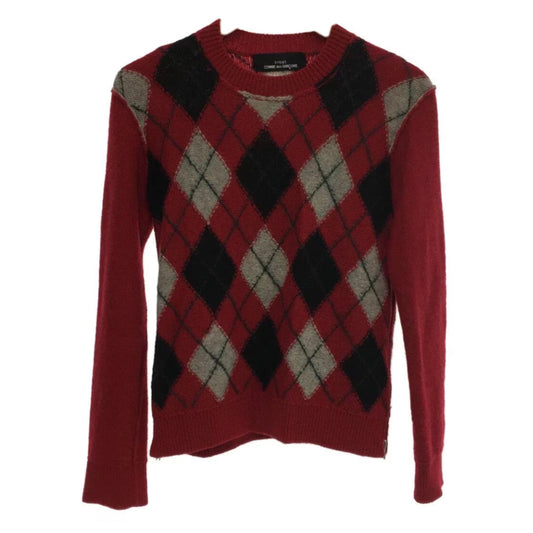 Tricot Comme Des Garcons Argyle Knit Sweater w Side Zippers