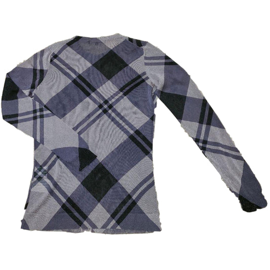 Gucci Plaid Glitter Purple Black Button Down Lurex Cardigan