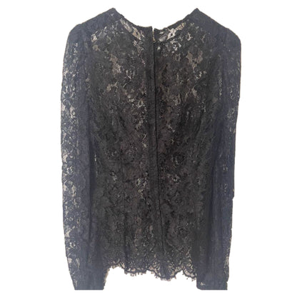 Dolce & Gabbana Lace Keyhole LS Blouse