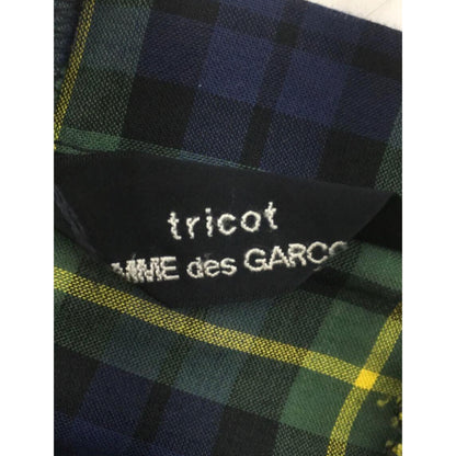 Tricot Comme Des Garcons Plaid Ruched Assymetrical Stitch Skirt