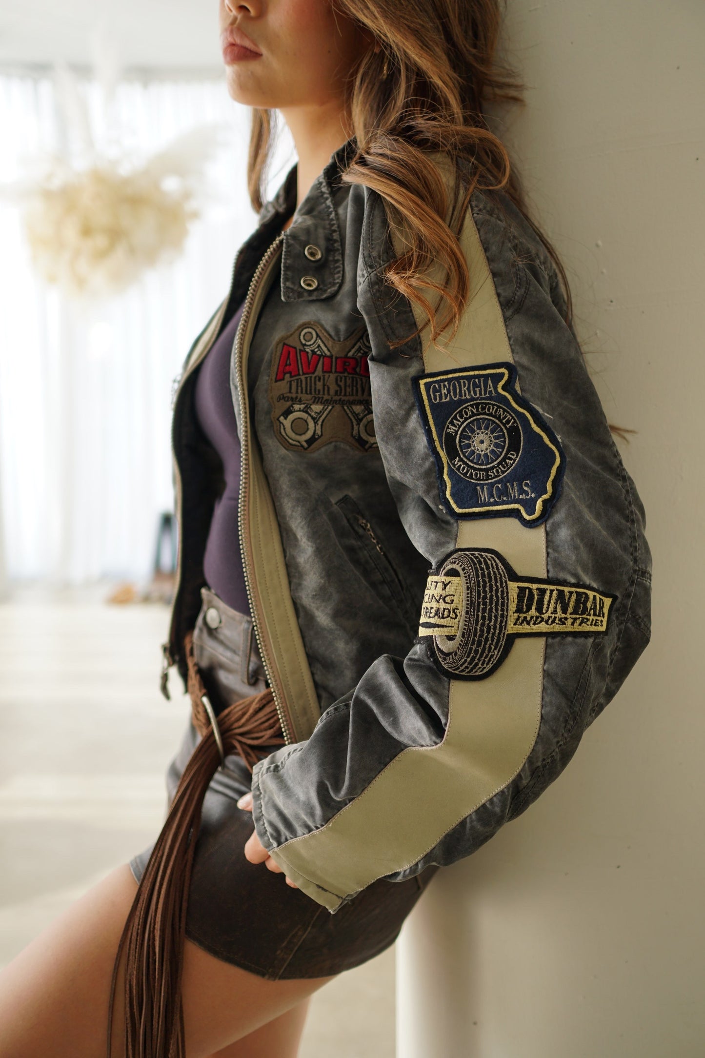 Avirex Motorcycle Varsity Jacket w Badges