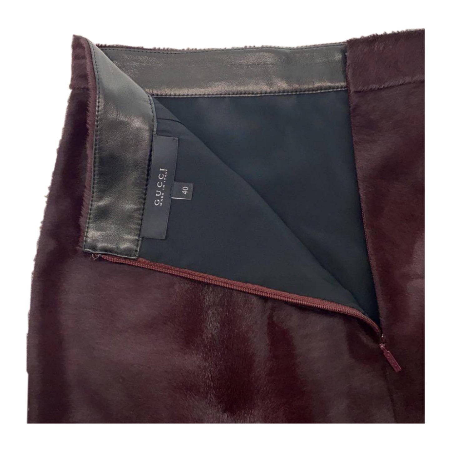 Gucci Calf Fur Pencil Skirt