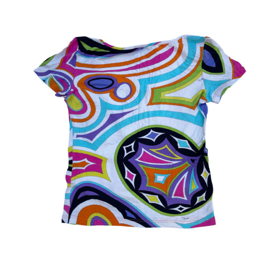 Emilio Pucci Multi Print Scoop Neck Tee