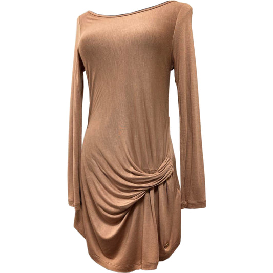 Gucci LS Scoop Neck Drape Metal Logo Top