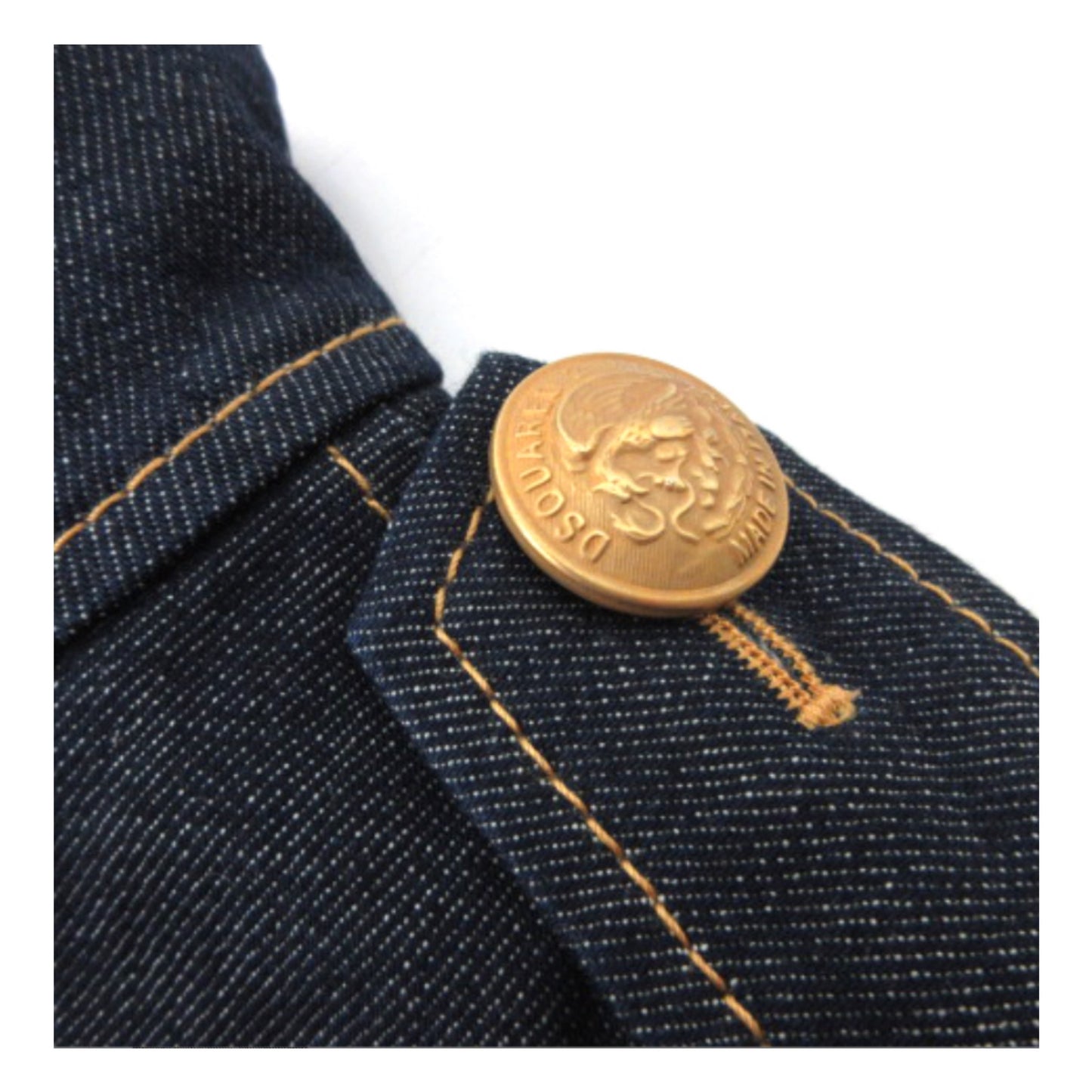 D   Squared2 Denim Cape w Gold Button Detail