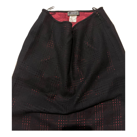 Gianni Versace Checkered Felt Skirt Cardigan Top Skirt Set