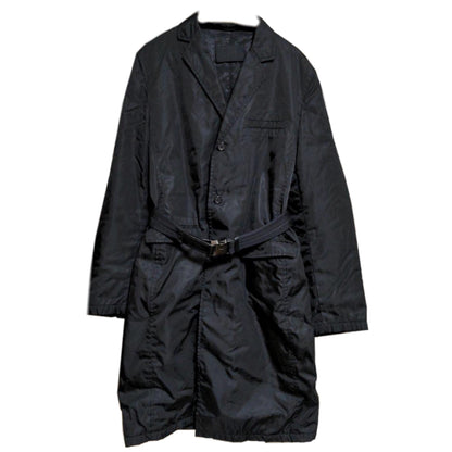 Prada Nylon Button Down Coat w Matching Belt