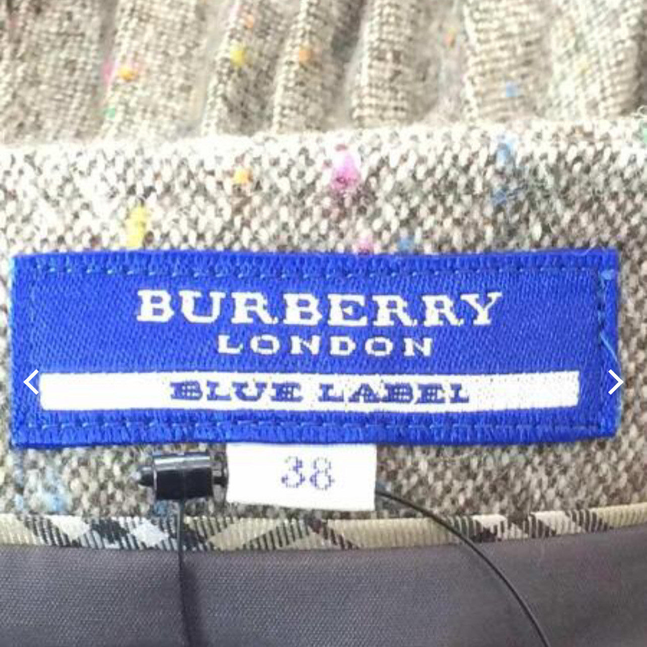 Burberry Pleated Multi Colour Tweed Mini Skirt