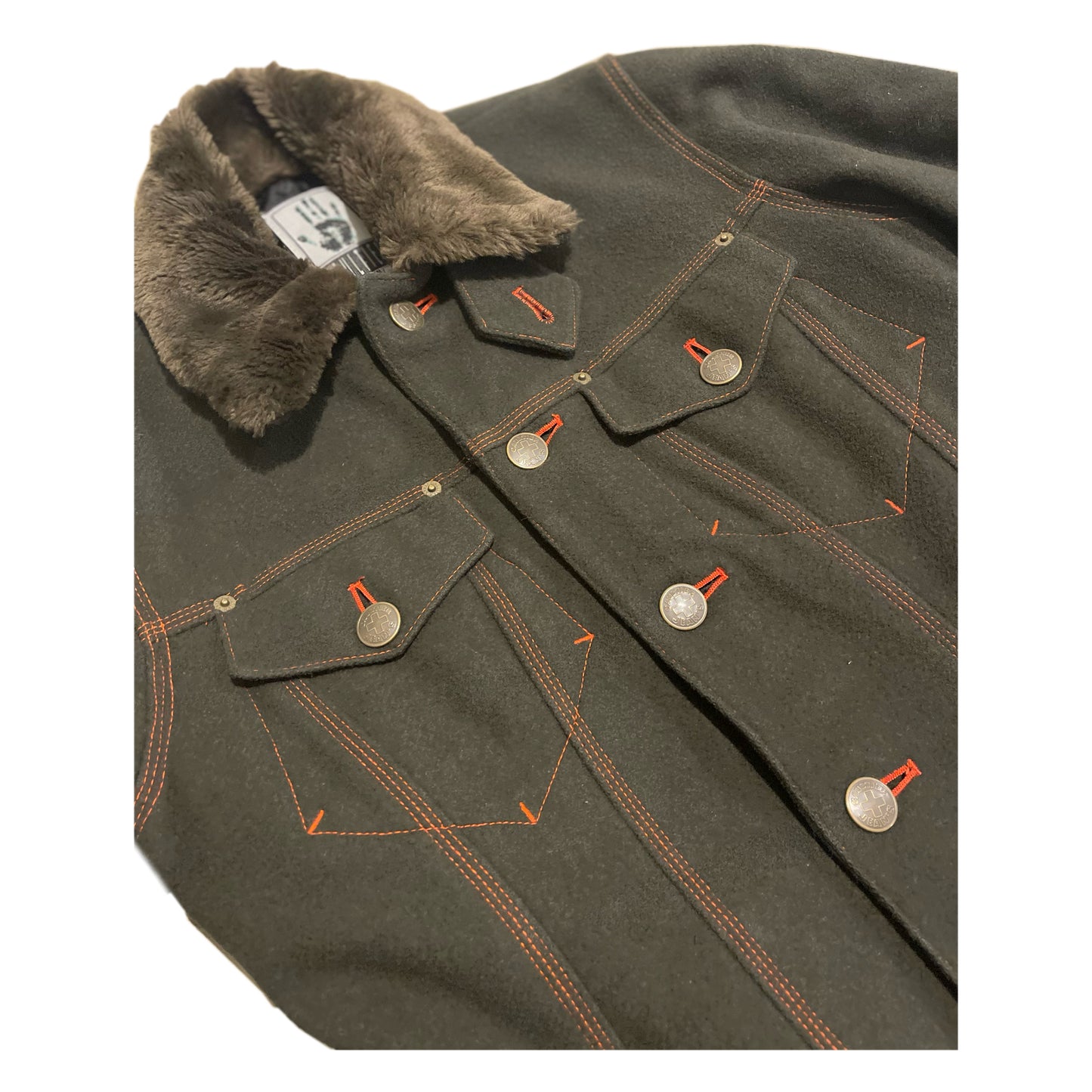 Jean Paul Gaultier Maxi Military Fur Button Coat