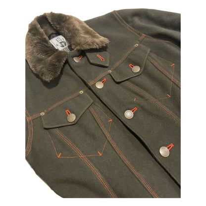 Jean Paul Gaultier Maxi Military Fur Button Coat